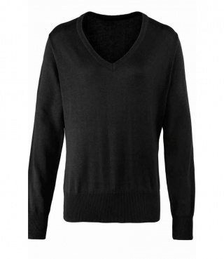 Premier PR696 Ladies Knitted Cotton Acrylic V Neck Sweater